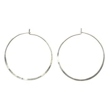 Satomi Studio | Women's Hammered Hoop Large Earrings In Silver,商家Premium Outlets,价格¥350