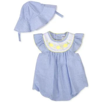 Baby Essentials | Baby Girls Striped Bubble Romper and Hat, 2 Piece Set,商家Macy's,价格¥141