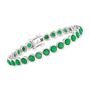 商品Ross-Simons | Ross-Simons Jade Tennis Bracelet in Sterling Silver,商家Premium Outlets,价格¥1639图片