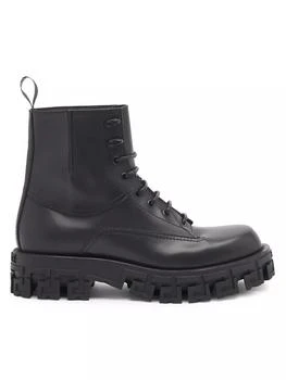 Versace | Calf Leather Combat Boots 