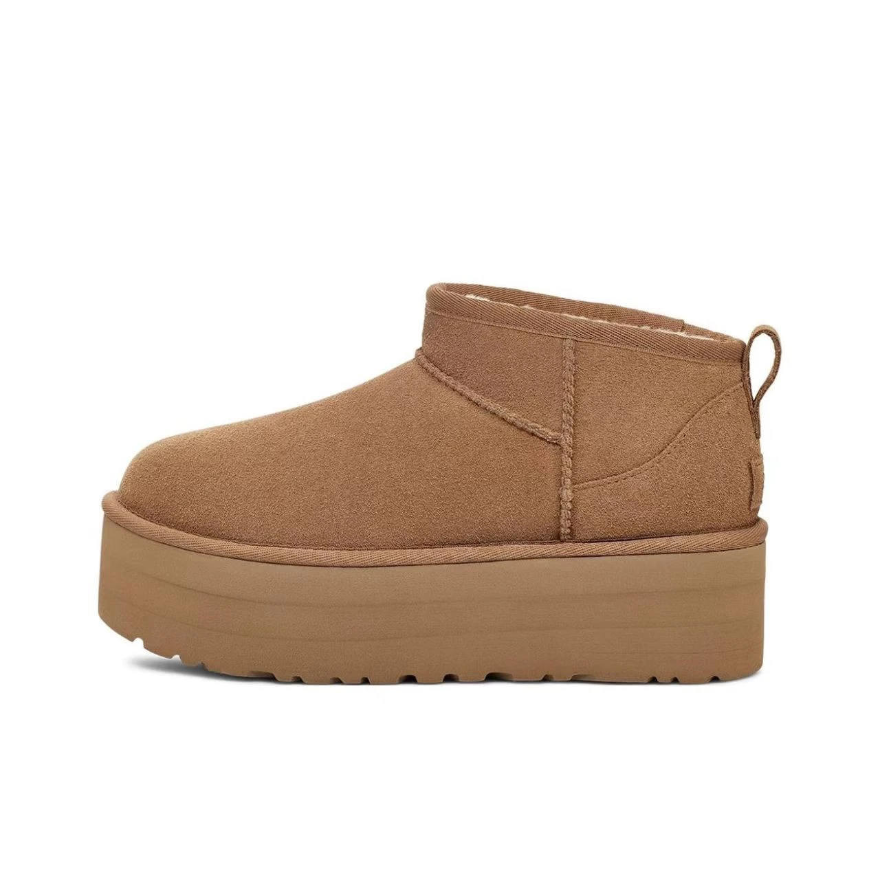 UGG | UGG 牛剖层革 休闲舒适5.08cm厚底 短筒 雪地靴 女款 栗色,商家WORICH RACK,价格¥842