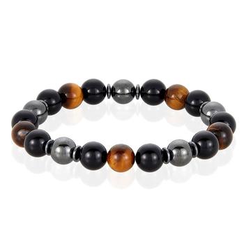 商品Crucible Jewelry | Crucible Los Angeles 10mm Bead Stretch Bracelet Featuring Tiger Eye, Shiny Black Onyx and Magnetic Hematite,商家Premium Outlets,价格¥251图片