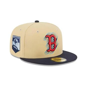 推荐Men's Cream, Navy Boston Red Sox Illusion 59FIFTY Fitted Hat商品