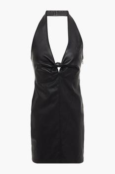 亚历山大王 连衣裙, Alexander Wang | Knotted leather halterneck mini dress商品图片 4.9折