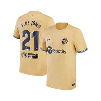 推荐Boys Youth Frenkie de Jong Yellow Barcelona 2022/23 Away Replica Player Jersey商品