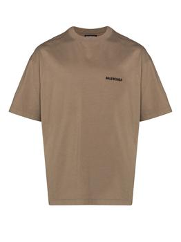 Balenciaga | BALENCIAGA Logo Medium Fit T-Shirt Taupe/Black商品图片,满$175享9折, 满折