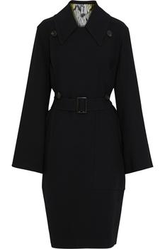 product Drella double-breasted belted wool-blend crepe coat image