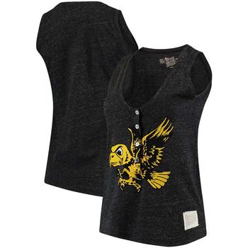 The Original Retro Brand, The Original Retro Brand | Women's Black Iowa Hawkeyes Relaxed Henley Tank Top商品图片 