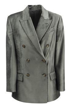brunello cucinelli jacket, Brunello Cucinelli | BRUNELLO CUCINELLI Iridescent-effect viscose double-breasted Blazer商品图片 6折