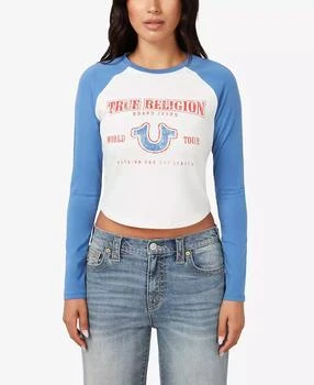 True Religion | Women's Vintage-Style Contrast Raglan Top,商家Macy's,价格¥262