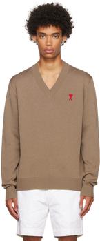美国ami毛衣, AMI | Tan Ami de Cœur Sweater商品图片 5.2折