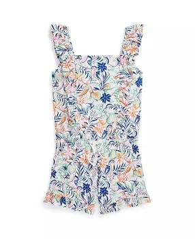 Ralph Lauren | Big Girls Tropical-Print Ruffled Cotton Romper,商家Macy's,价格¥191