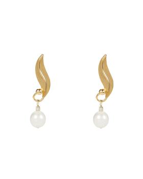 Brinker & Eliza Lydia Linear Pearl Drop Earrings,价格$109