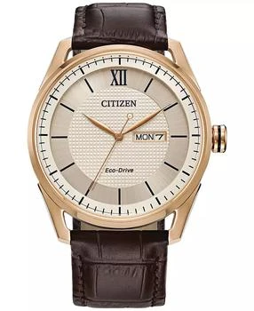 Citizen | Eco-Drive Men's Brown Leather Strap Watch 42mm,商家Macy's,价格¥1337