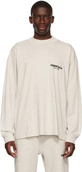 Essentials | 灰白色棉质长袖 T 恤商品图片,独家减免邮费
