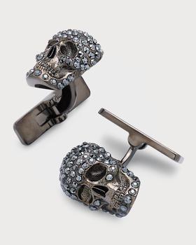 商品Alexander McQueen | Men's Swarovski® Crystal Pave Skull Cufflinks,商家Neiman Marcus,价格¥3006图片