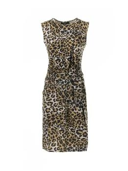 Weekend Max Mara | Weekend Max Mara Leopard Printed Crewneck Dress 