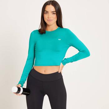 推荐MP Women's Training Dry Tech Long Sleeve Crop Top - Lagoon商品