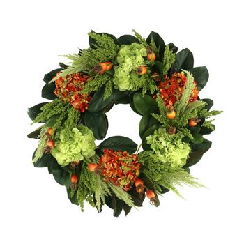 商品Fall Wreath w/ Hydrangea, Heather, and Berries图片