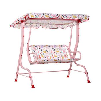 推荐2-Seat Kids Swing Chair Outdoor Lounge Toddler Seat Belt Awning Rabbit商品