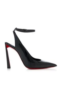 Christian Louboutin | Christian Louboutin - Condora 100mm Patent Leather Slingback Pumps - Black - IT 36.5 - Moda Operandi 