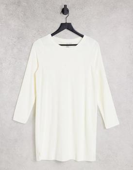 product & Other Stories organic cotton ribbed mini dress in off white image