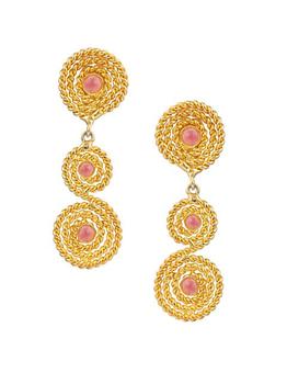 商品Sylvia Toledano | Spirale XXL 22K Gold-Plate & Pink Jade Drop Earrings,商家Saks Fifth Avenue,价格¥1486图片