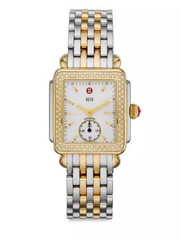推荐Deco 16 Diamond, Mother-Of-Pearl, 18K Goldplated & Stainless Steel Bracelet Watch商品