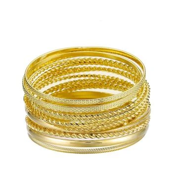 Liv Oliver | 18k Gold Textured Bracelet Set,商家Premium Outlets,价格¥1747