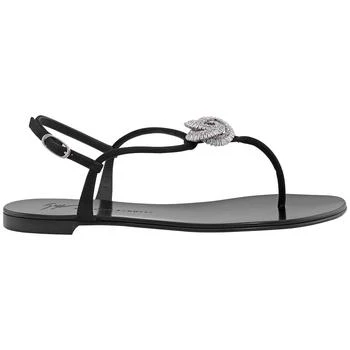 推荐Black Rosalia Crystal Embellished Thong Sandals商品