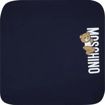 Moschino | Blue Blanket For Babies With Teddy Bear And Logo 