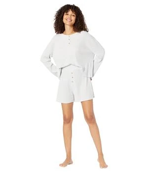Eberjey | Cozy Waffle - Henley Long Sleeve Short PJ Set 