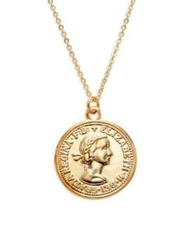 Shashi | 14K Goldplated Coin Pendant Necklace,商家Saks OFF 5TH,价格¥291