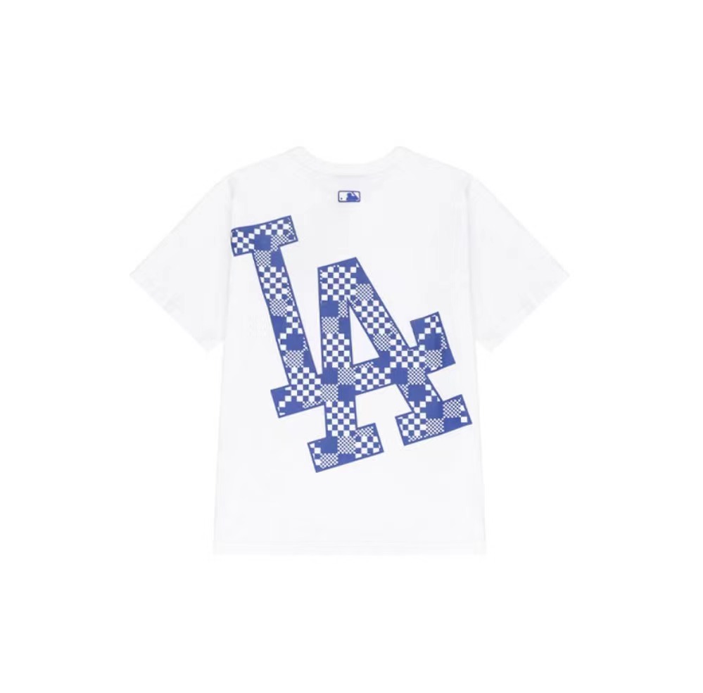 【享贝家】美联棒MLB 棋盘格短袖T恤 男女同款 白色 3ATSM8023K000107WHS Q product img