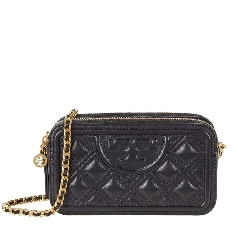 tory burch tote北京, Tory Burch | TORY BURCH 女士黑色皮革双拉链迷你手提包 79403-001商品图片 独家减免邮费