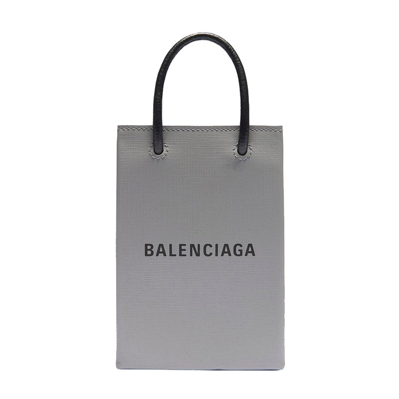 推荐【预售3-7天】Balenciaga/巴黎世家 2020秋冬新款  灰色纹理小牛皮手机袋购物斜挎手提包5938260AI2N1160商品