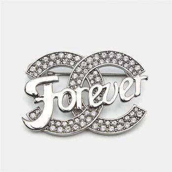 Chanel | Chanel  CC Forever Crystals Gunmetal Tone Brooch,商家The Luxury Closet,价格¥3849