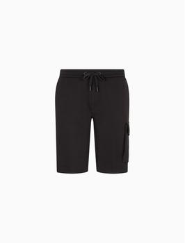 Calvin Klein | Men's Black Cotton Terry Monogram Badge Sweat Shorts商品图片,5.3折