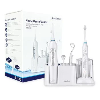 AquaSonic | AquaSonic Home Dental Center Rechargeable Power Toothbrush & Smart Water Flosser - Complete Family Oral Care System - 10 Attachments and Tips Included - Various Modes & Timers (White),商家Amazon US editor's selection,价格¥501