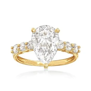 Ross-Simons | Ross-Simons Pear-Shaped and Round CZ Ring in 14kt Yellow Gold,商家Premium Outlets,价格¥3142