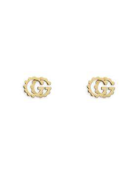 Gucci | 18K Yellow Gold Running GG Stud Earrings商品图片,7折, 独家减免邮费