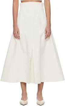 Mame Kurogouchi | Off-White Box Pleat Maxi Skirt,商家Ssense US,价格¥1687