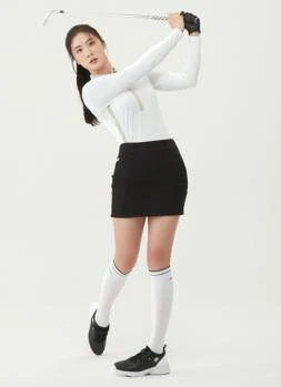 DESCENTE | 高球系列女性侧边松紧带H型裙优雅 DO32WFSK92-BLKG,商家Brilliant Fashion,价格¥862