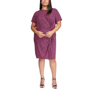 推荐Plus Size Short-Sleeve Twist-Front Dress商品