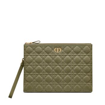 秋装天梭, Dior | 【预售3-7天】DIOR/迪奥 21秋冬CARO DAILY系列 女士大号雪松绿色柔软藤格纹小牛皮拉链手拿包S5086UWHC_M67H商品图片 8折, 包邮包税