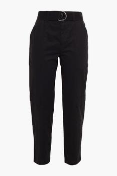 J Brand | Athena cropped belted cotton and linen-blend tapered pants商品图片,4.4折