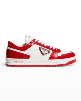 Prada | Bicolor Leather Low-Top Court Sneakers商品图片,