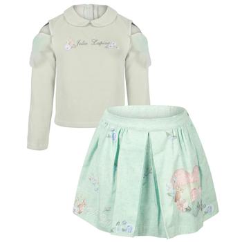 Lapin House | Jolie lapin floral blouse and skirt set in light green商品图片,5折×额外8.5折, 满$350减$150, 满减, 额外八五折