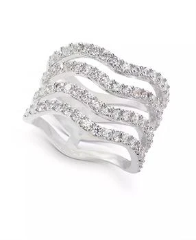 INC International | Silver-Tone Crystal Wavy Multi-Row Ring, Created for Macy's,商家Macy's,价格¥89