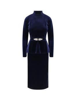 Chiara Boni | Chiara Boni La Petite Robe Rhinestone Turtleneck Dress,商家Cettire,价格¥4696